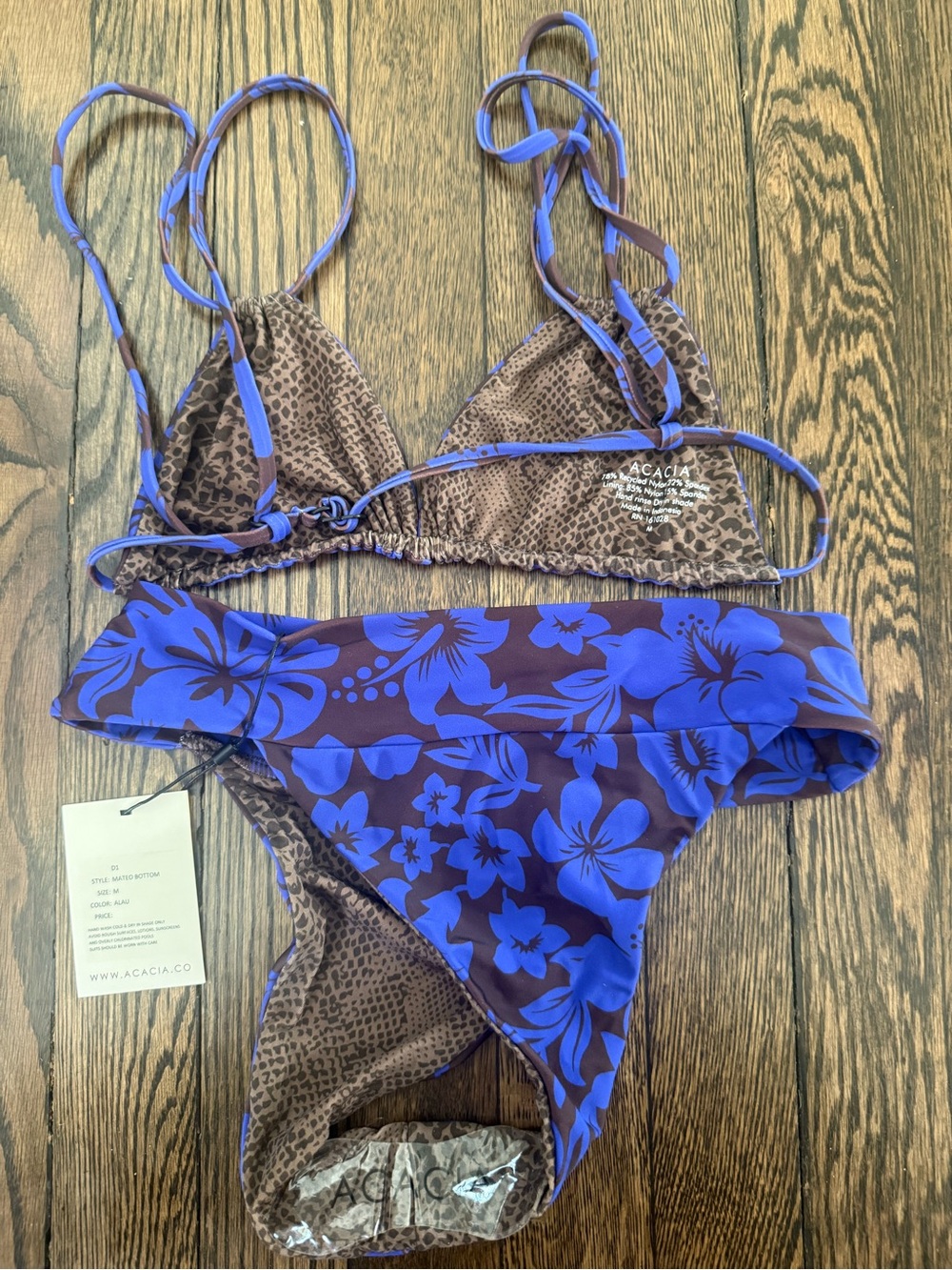 acacia swimwear Alau Bikini, Size Medium - Picture 3 of 4
